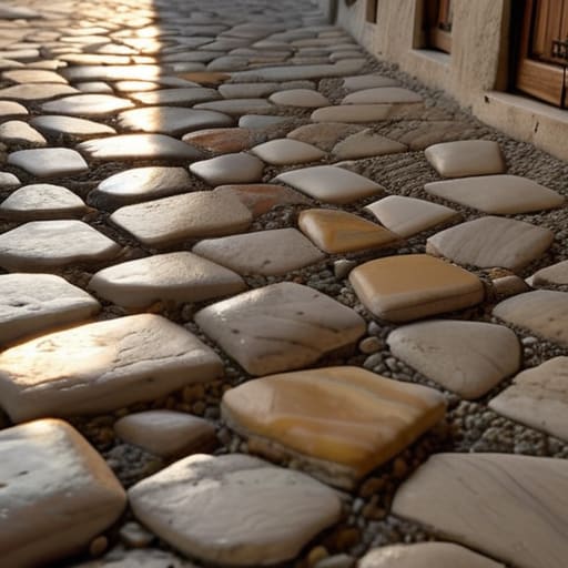 Tracing the First Grains of Marble Chip Flooring.