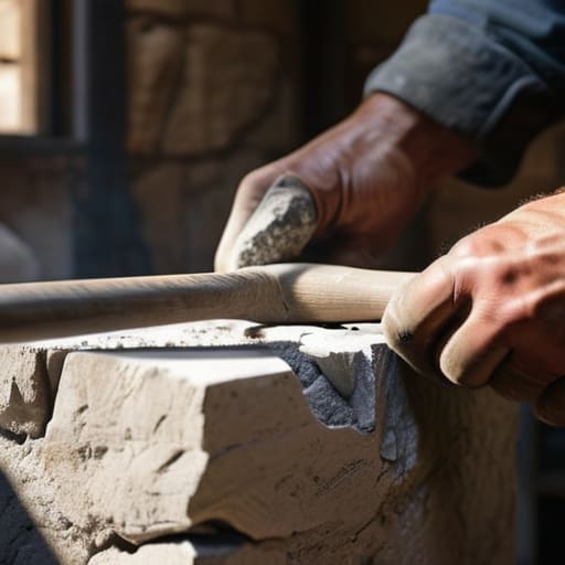 Stone cutting illustrates The Weight of the Hand.