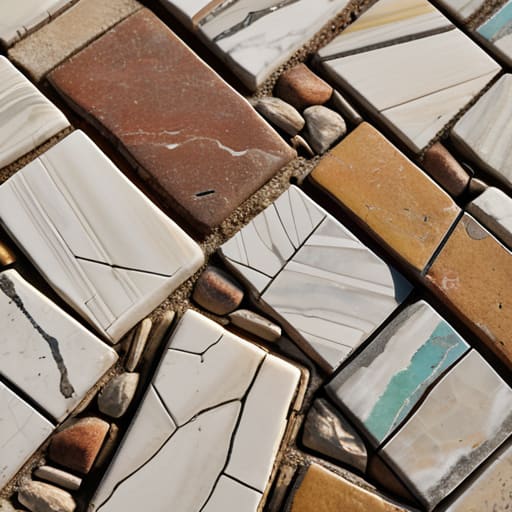 The Weight of the Stone mosaic floors.