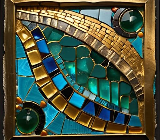 Tilted Tiles Catching Candlelight