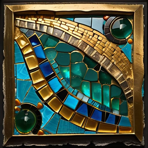 Tilted Tiles Catching Candlelight