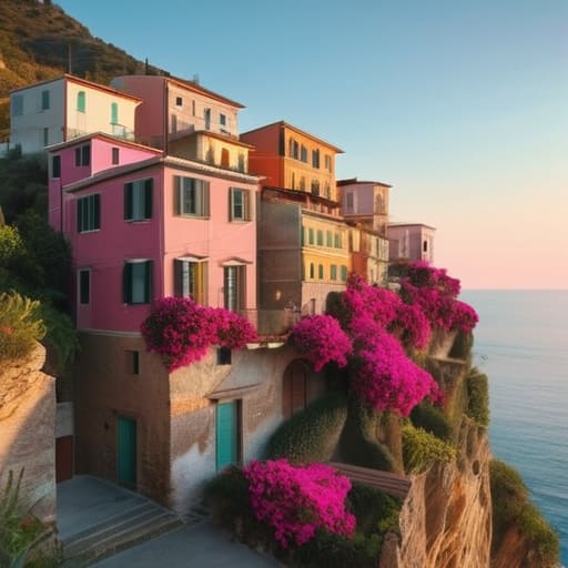 Houses Stacked Up a Cliff